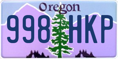 OR license plate 998HKP