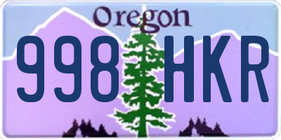 OR license plate 998HKR