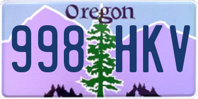 OR license plate 998HKV