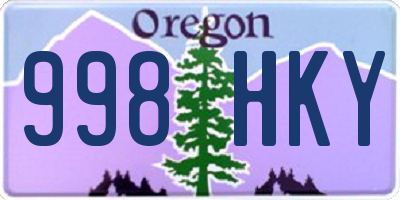 OR license plate 998HKY