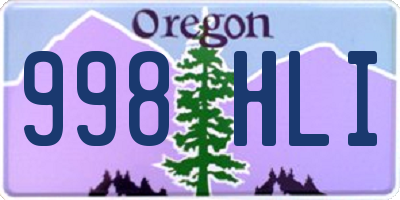 OR license plate 998HLI