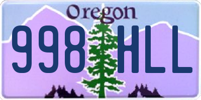 OR license plate 998HLL