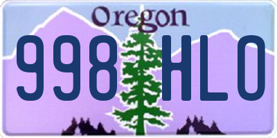OR license plate 998HLO
