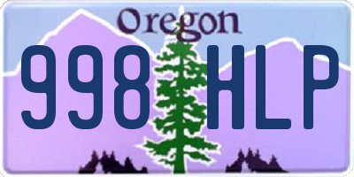 OR license plate 998HLP