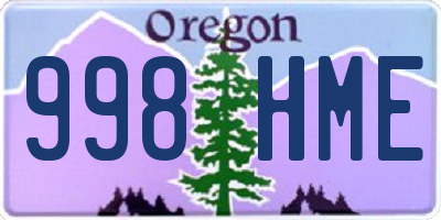 OR license plate 998HME