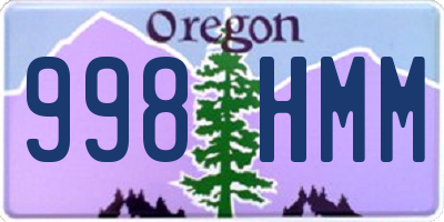 OR license plate 998HMM