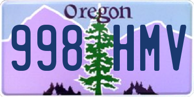 OR license plate 998HMV