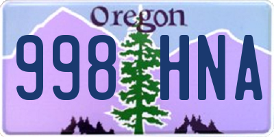 OR license plate 998HNA