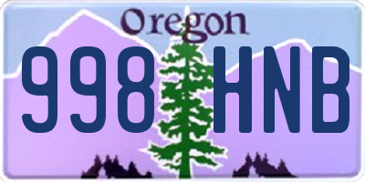 OR license plate 998HNB