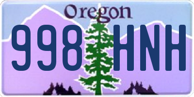OR license plate 998HNH