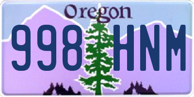 OR license plate 998HNM