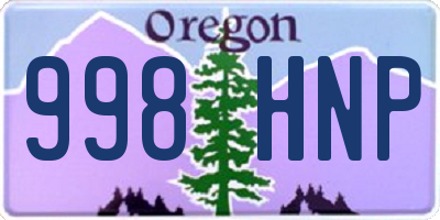 OR license plate 998HNP