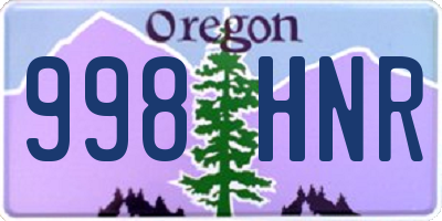 OR license plate 998HNR