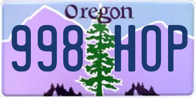 OR license plate 998HOP
