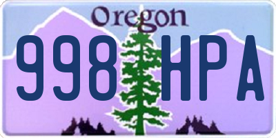 OR license plate 998HPA