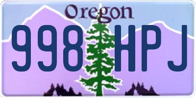 OR license plate 998HPJ