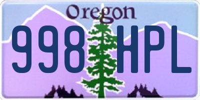 OR license plate 998HPL