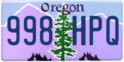 OR license plate 998HPQ