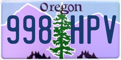 OR license plate 998HPV