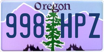 OR license plate 998HPZ