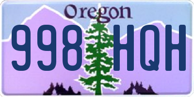 OR license plate 998HQH