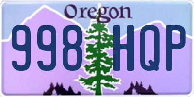 OR license plate 998HQP