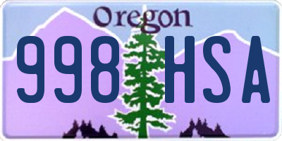 OR license plate 998HSA