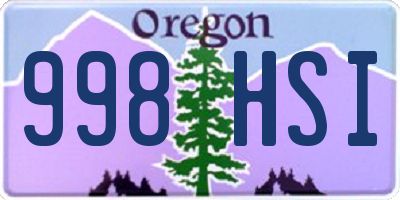 OR license plate 998HSI