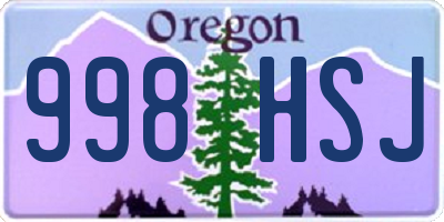 OR license plate 998HSJ