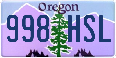 OR license plate 998HSL