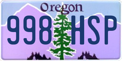 OR license plate 998HSP