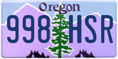 OR license plate 998HSR