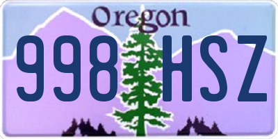 OR license plate 998HSZ