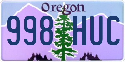 OR license plate 998HUC