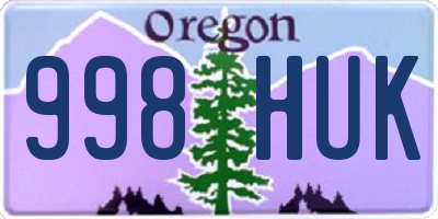 OR license plate 998HUK