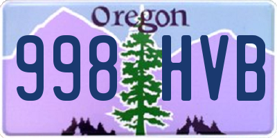 OR license plate 998HVB