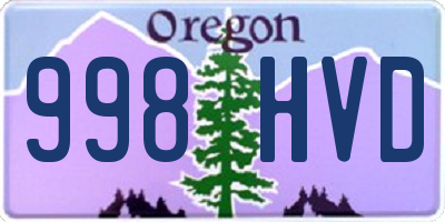 OR license plate 998HVD