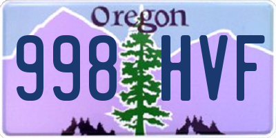 OR license plate 998HVF