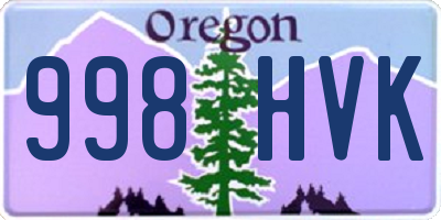 OR license plate 998HVK