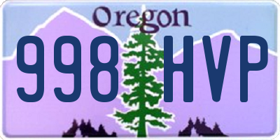 OR license plate 998HVP