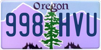 OR license plate 998HVU