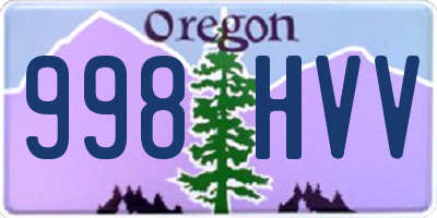 OR license plate 998HVV
