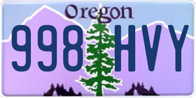 OR license plate 998HVY