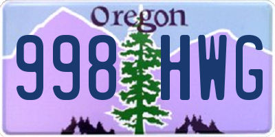 OR license plate 998HWG