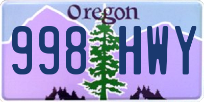 OR license plate 998HWY
