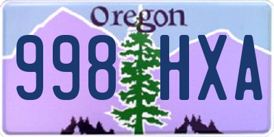 OR license plate 998HXA