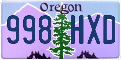 OR license plate 998HXD