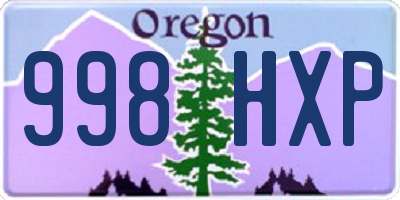 OR license plate 998HXP
