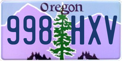 OR license plate 998HXV