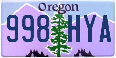 OR license plate 998HYA